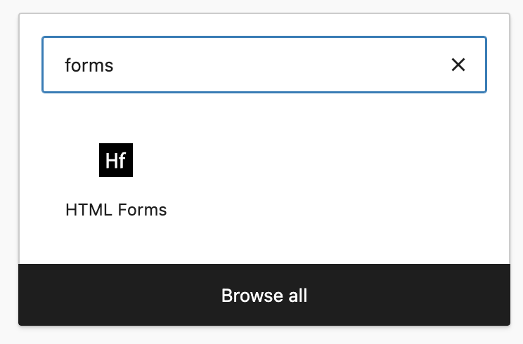 Block lookup for the HTML Forms WordPress plugin.
