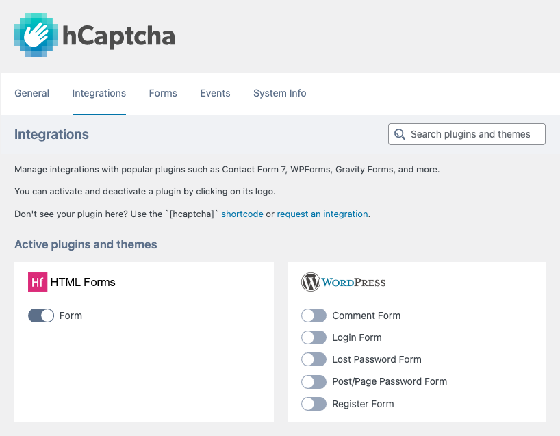 hCaptcha for WordPress Integration